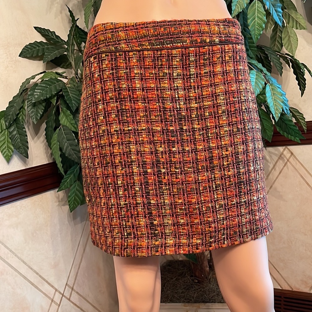 OUTBACK RED ORANGE & BROWN BOUCLE SKIRT